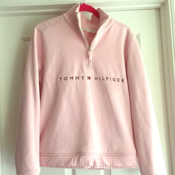 Tommy Hilfiger Jackets & Blazers - Tommy Hilfiger Pale Baby Pink Quarter Zip